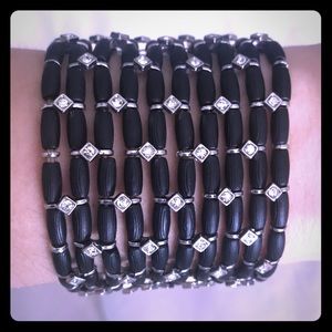 Black and rhinestone trendy bracelet